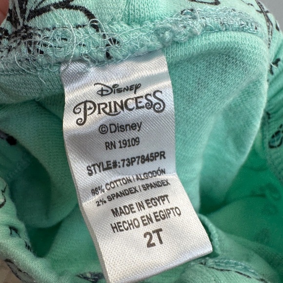 Disney 2T Girls The Little Mermaid Ariel Flounder Green Leggings Pants - Picture 5 of 5